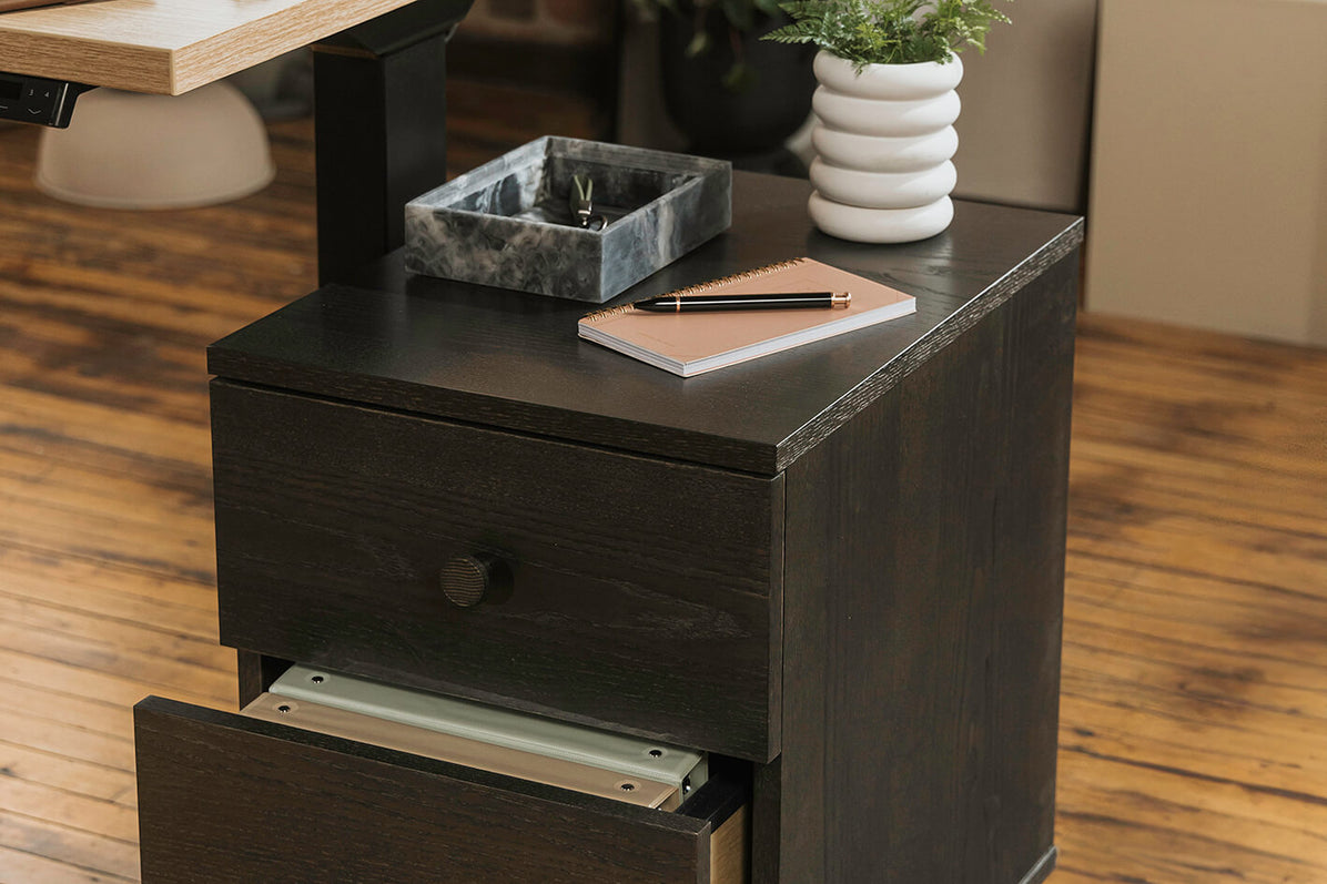 Wood File Cabinet in lifestyle shot